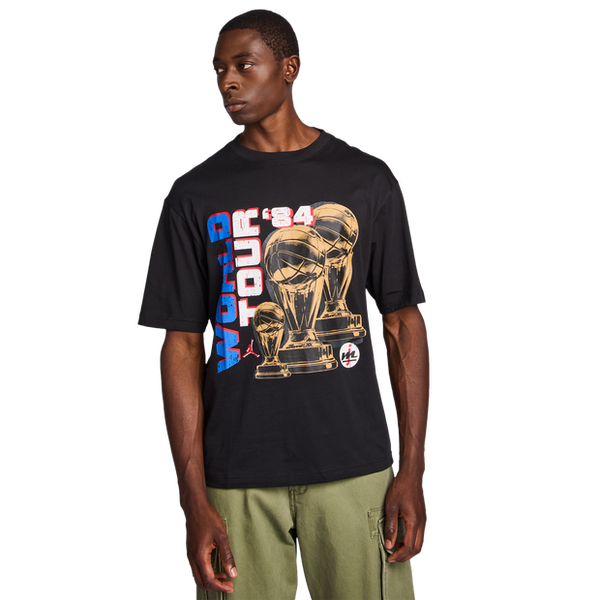 Jordan World Tour T Shirts Cotton Jersey Black