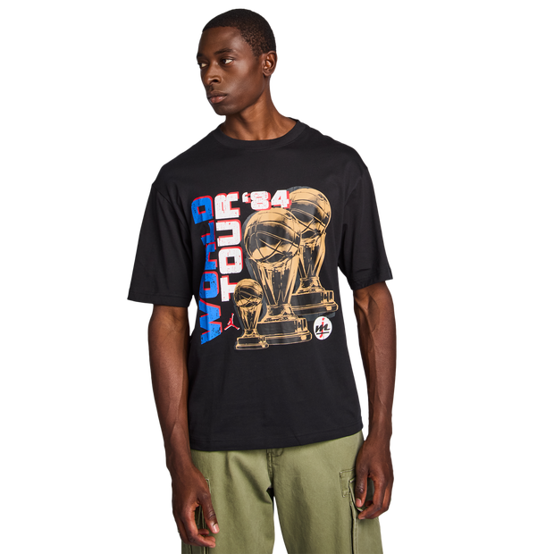 Jordan World Tour T Shirts Cotton Jersey Black