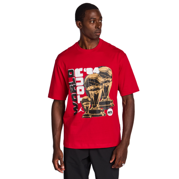 Jordan World Tour T Shirts Cotton Jersey Red
