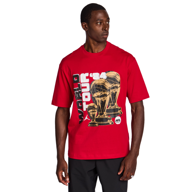 Jordan World Tour T Shirts Cotton Jersey Red