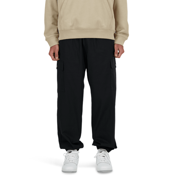 New Balance Twill Cargo Jogger Pants Cotton Jersey Black