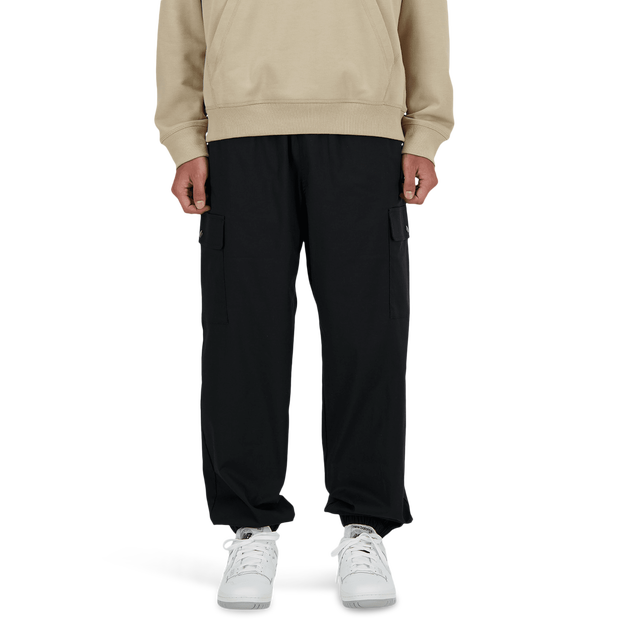 New Balance Twill Cargo Jogger Pants Cotton Jersey Black