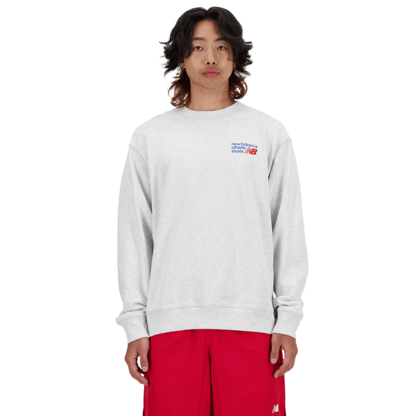 New Balance Athletics Premium Logo Crew Sweatshirts Cotton Jersey Grey