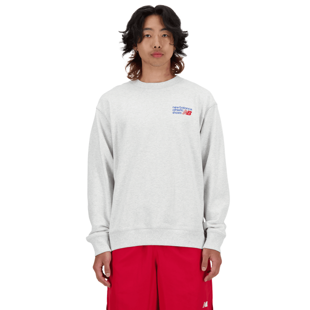 New Balance Athletics Premium Logo Crew Sweatshirts Cotton Jersey Grey