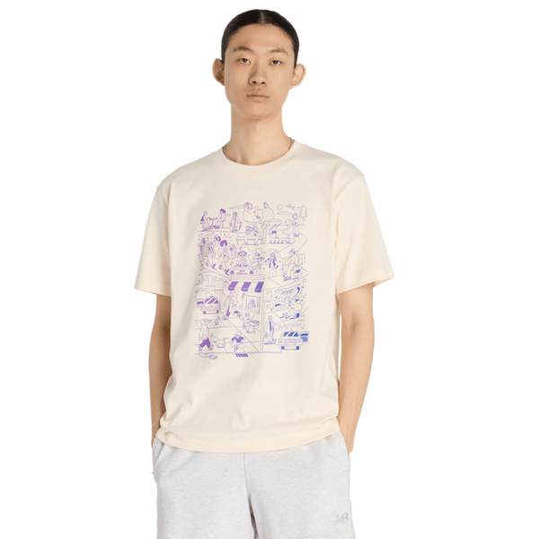 New Balance Athletics Culture Mural T Shirt T Shirts Cotton Jersey Beige