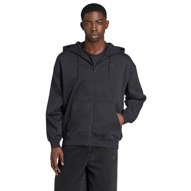 Adidas Adicolor Oversize Full Zip Hoodie Hoodies Cotton Jersey Black