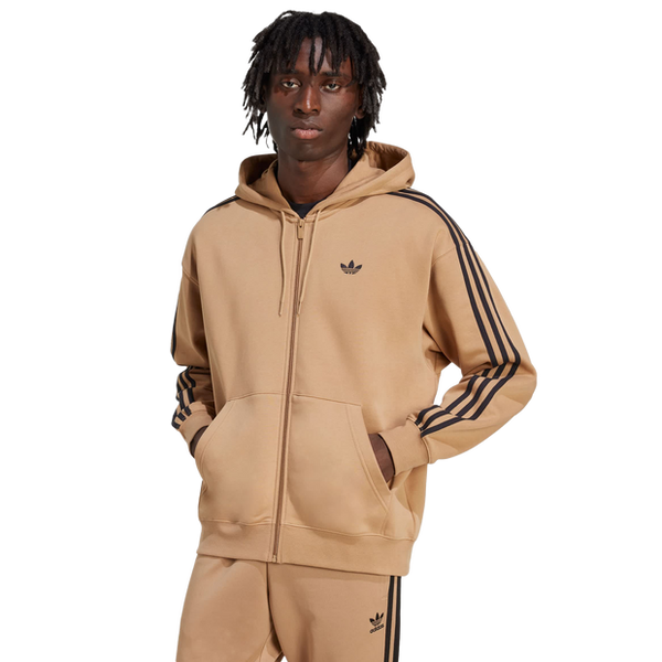 Adidas Adicolor Oversize Full Zip Hoodie Hoodies Cotton Jersey Beige