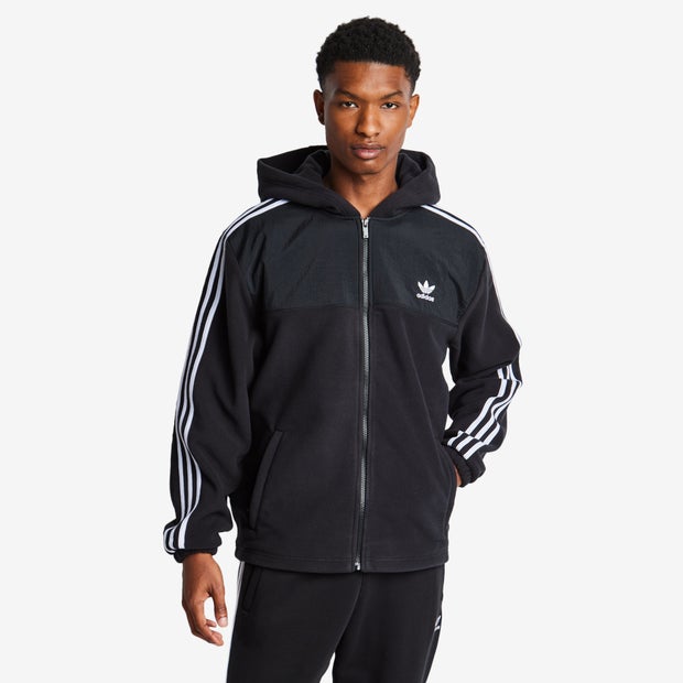 Adidas Adicolor Classics 3 Stripes Hoodies Poly Fleece Black