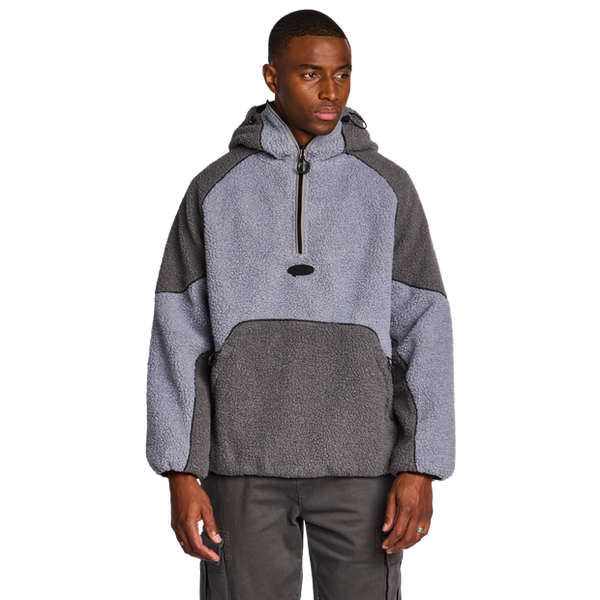 Street Cartel Roma Borg Half Zip Sherpa Track Tops Sherpa Grey