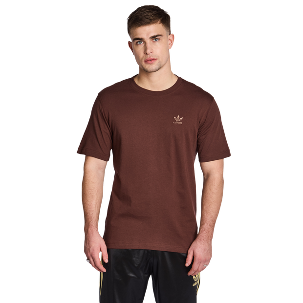 Adidas Essentials T Shirts Cotton Jersey Brown