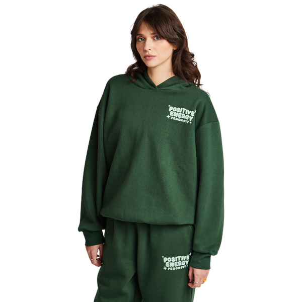 Peach Fit fleece Hoodies Green