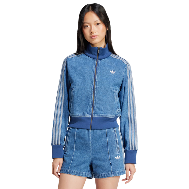 Adidas Firebird Track Tops Cotton Denim Blue