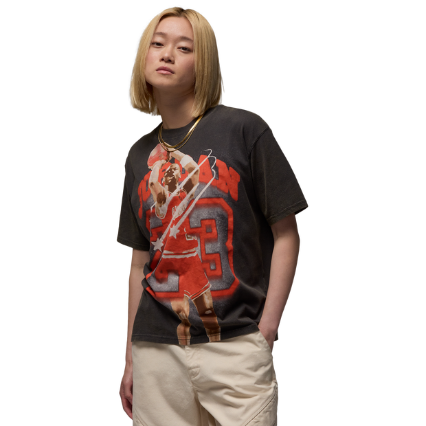 Jordan Flight T Shirts Cotton Jersey Black