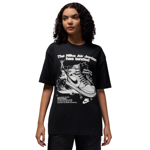 Jordan Oversized Graphic T Shirts Cotton Jersey Black