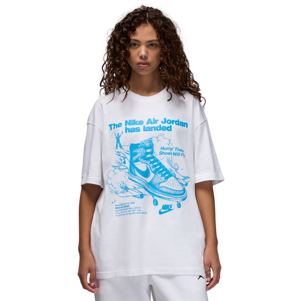 Jordan Oversized Graphic T Shirts Cotton Jersey White