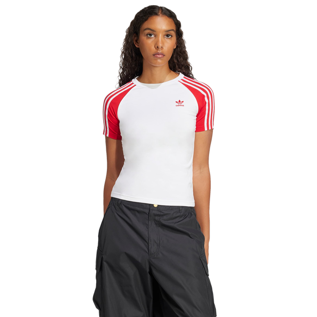 Adidas Adicolor 3 Stripes T Shirts Cotton Jersey White