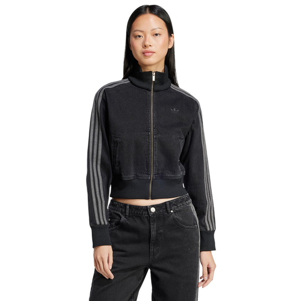 Adidas Adicolor Denim Track Tops Cotton Jersey Black