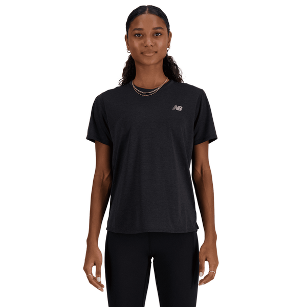 New Balance Athletics T Shirt T Shirts Poly Jersey Black