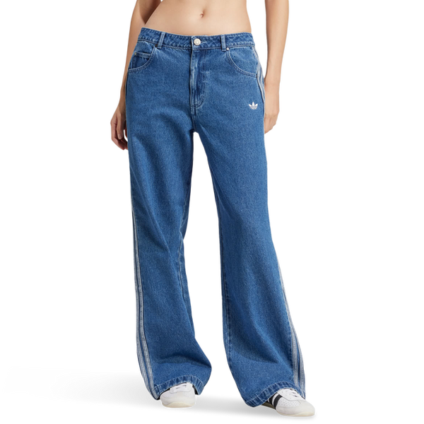 Adidas Adicolor Denim 3 Stripes Track Pants Pants Cotton Jersey Blue