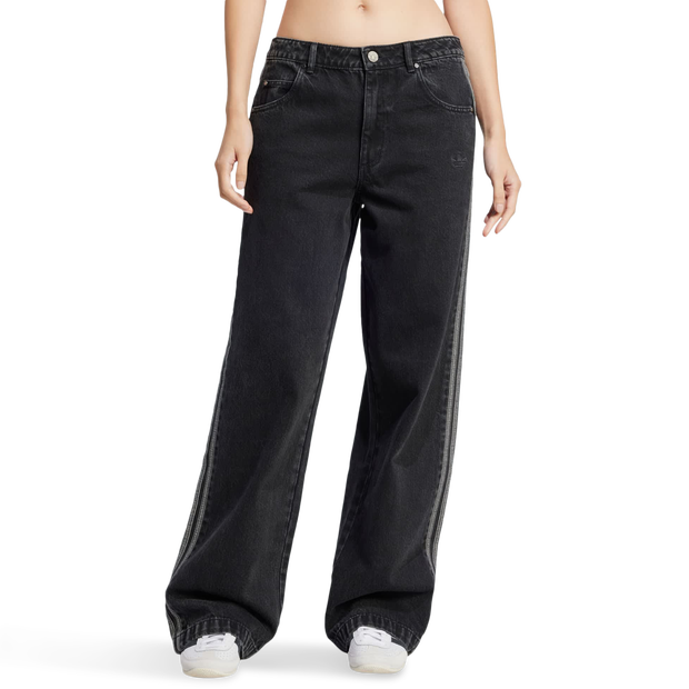 Adidas Adicolor Denim 3 Stripes Track Pants Pants Cotton Jersey Black