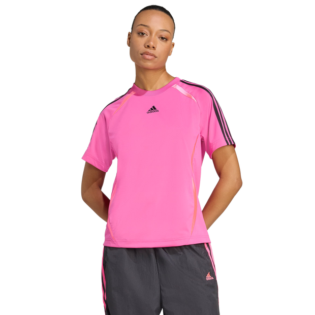 Adidas Adicolor Teamgeist Loose T Shirt T Shirts Poly Mesh Pink