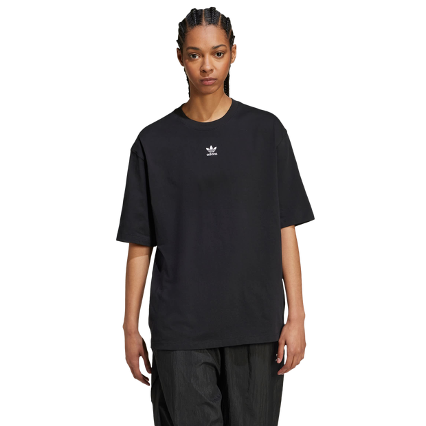 Adidas Essentials Boyfriend T Shirt T Shirts Cotton Jersey Black
