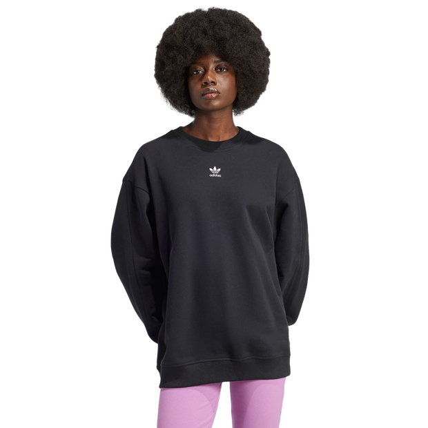 Adidas Essentials Oversized Sweatshirt T Shirts Cotton Jersey Black