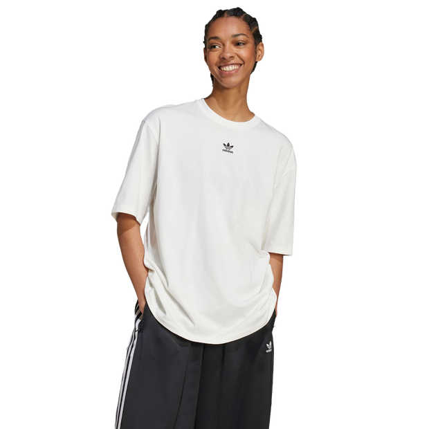 Adidas Essentials Boyfriend T Shirt T Shirts Cotton Jersey White