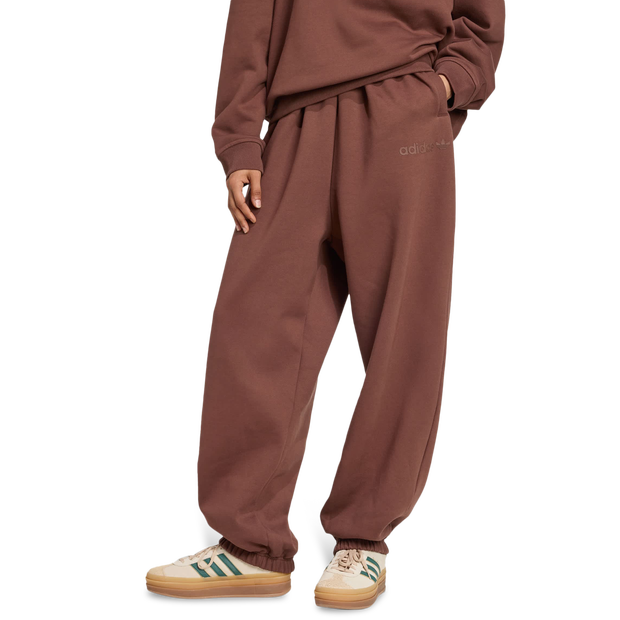 Adidas Essentials Linear Jogger Pant Oversized Pants Cotton Jersey Brown