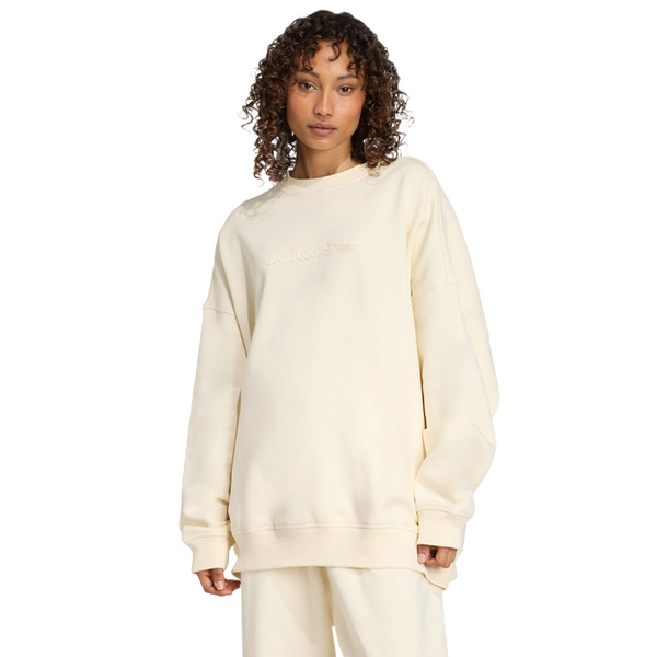 Adidas Essentials Oversized Sweatshirt Sweatshirts Cotton Jersey White