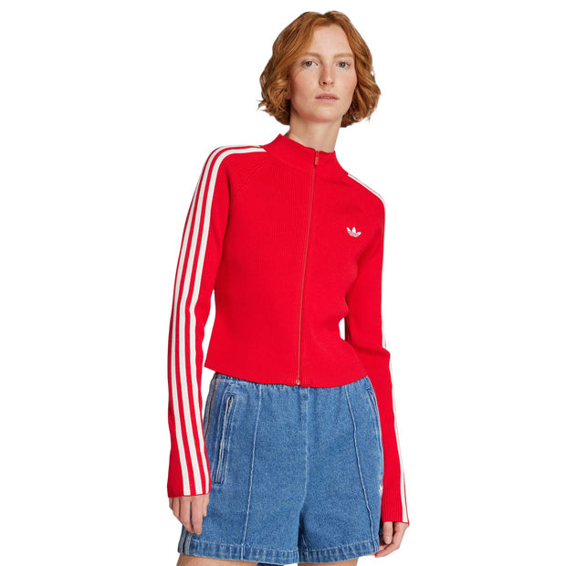 Adidas Adicolor 3 Stripes Slim Sports Jacket Jackets Cotton Canvas Red
