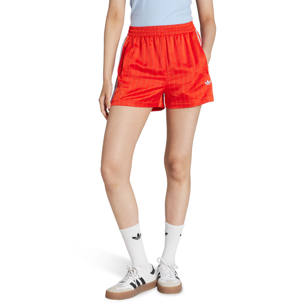 Adidas Originals Pin Stripe Satin Shorts Shorts Poly Mesh Orange