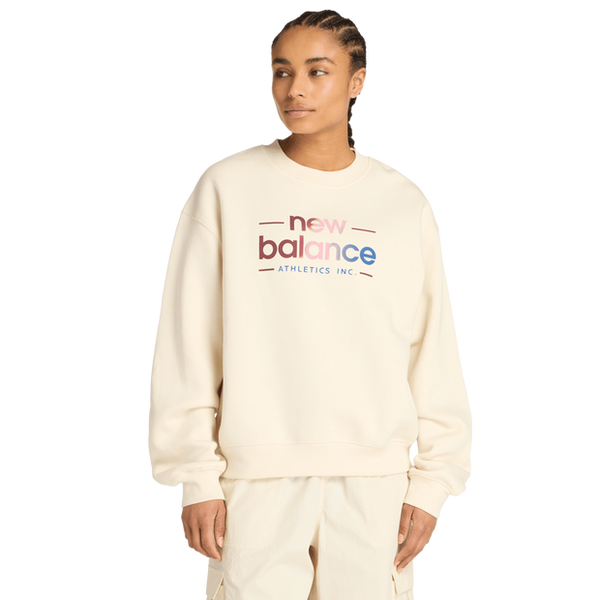 New Balance Fleece Sweatshirts Cotton Jersey Beige