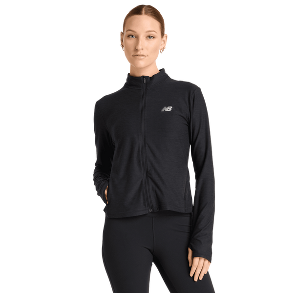 New Balance Space Dye Full Zip Track Tops Poly Jersey Black