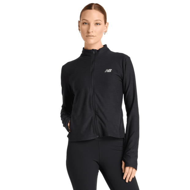New Balance Space Dye Full Zip Track Tops Poly Jersey Black