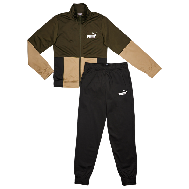 Puma Colorblock Poly Tracksuits Olive