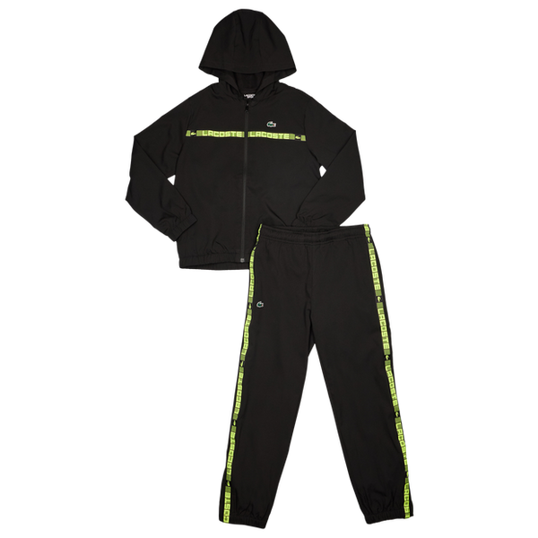 Lacoste Grid Taped Tracksuits Poly Woven Black