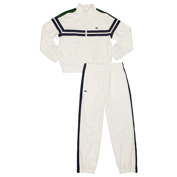 Lacoste Front Stripe Croc Tracksuits Poly Woven White