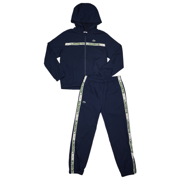 Lacoste Grid Taped Tracksuits Poly Woven Blue