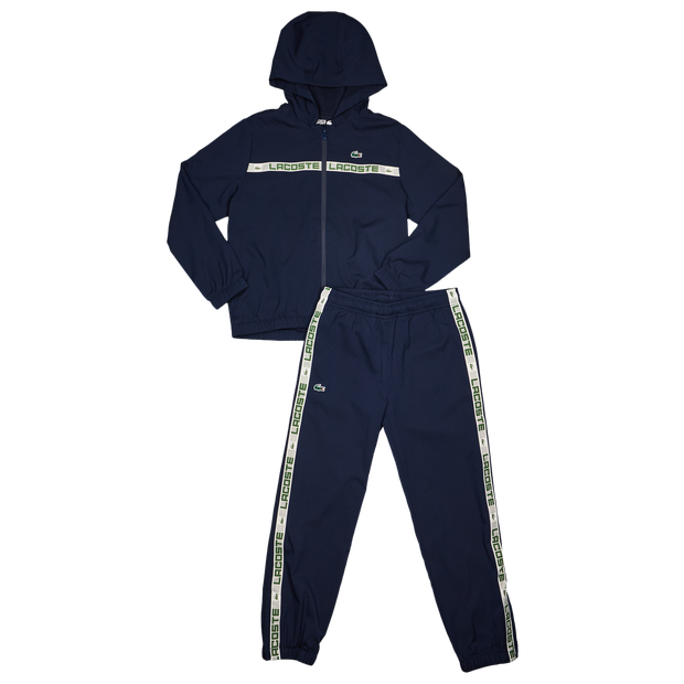 Lacoste Grid Taped Tracksuits Poly Woven Blue