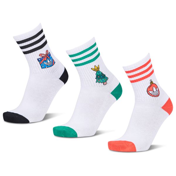 Adidas Mid Cut Crew 3 Pack Unisex Socks White
