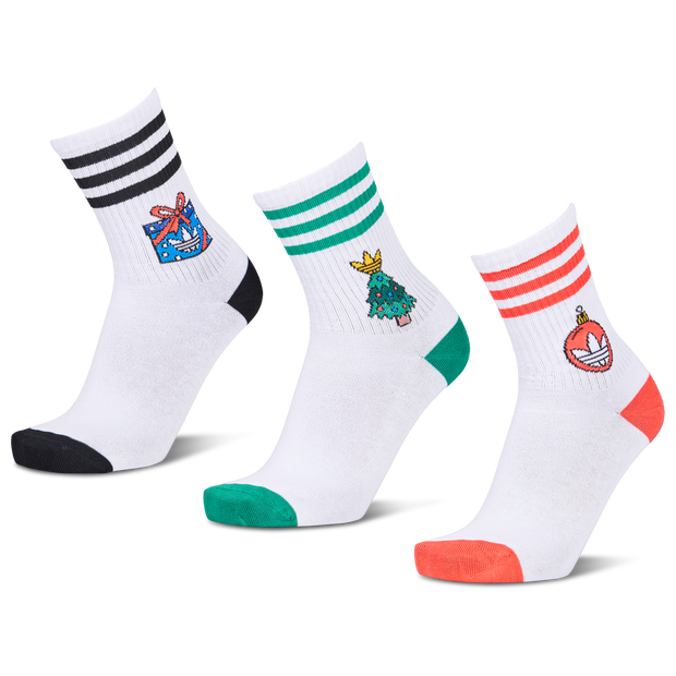 Adidas Mid Cut Crew 3 Pack Unisex Socks White