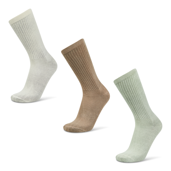 Foot Locker Crew 3 Pack Unisex Socks Cotton Beige