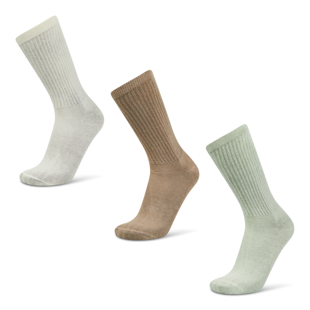 Foot Locker Crew 3 Pack Unisex Socks Cotton Beige