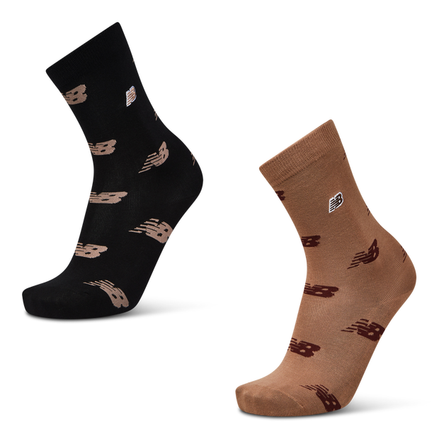 New Balance Crew 2 Pack Unisex Socks Cotton Black