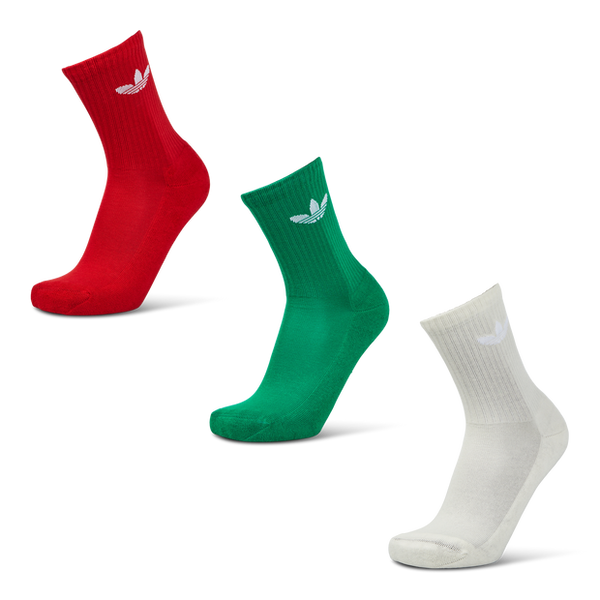 Adidas Solid Crew 3 Pack Unisex Socks White