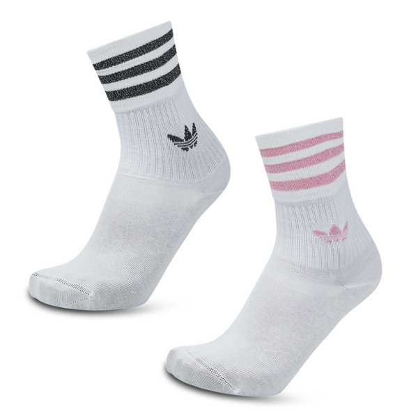 Adidas Solid Crew 2 Pack Unisex Socks Cotton White
