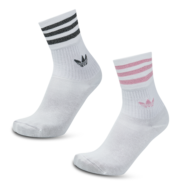 Adidas Solid Crew 2 Pack Unisex Socks Cotton White