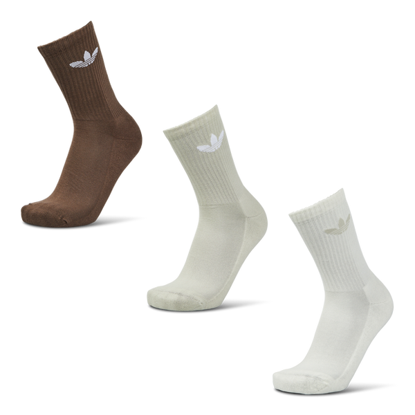 Adidas Solid Crew 3 Pack Socks Brown