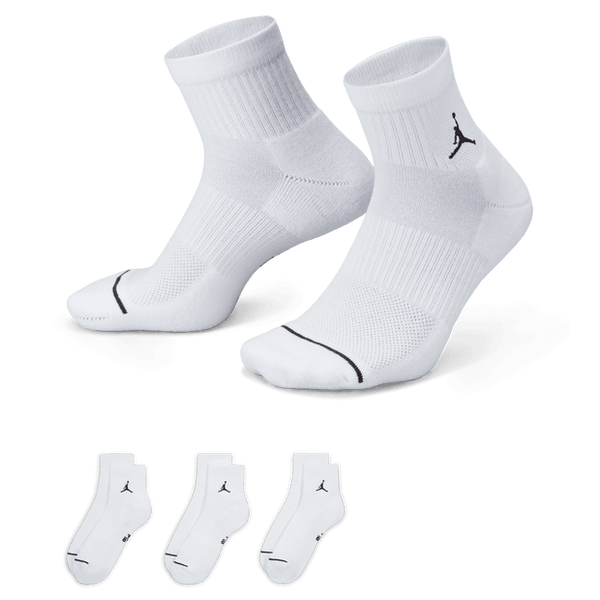 Jordan Everyday Cushioned Ankle 3 Pack Socks White